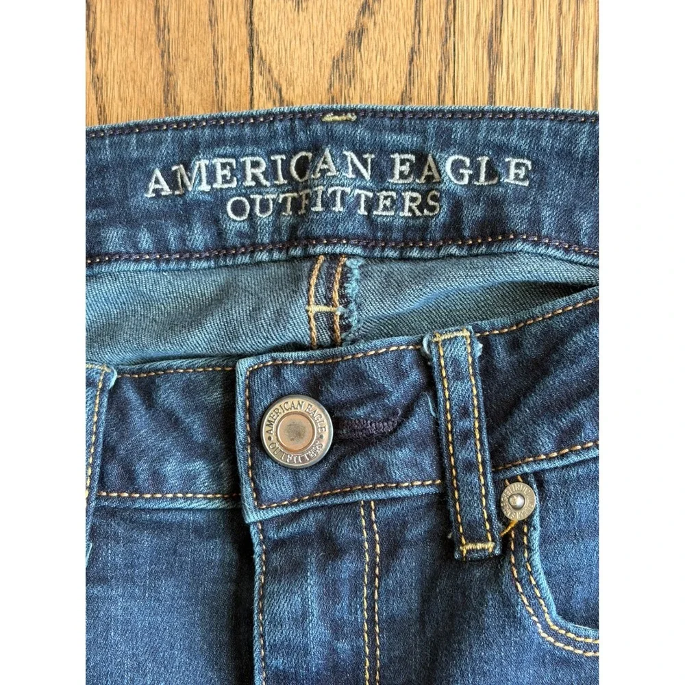 American Eagle Skinny Super Stretch Jeans Dark Wash Size 2 Short Indigo‎ Denim